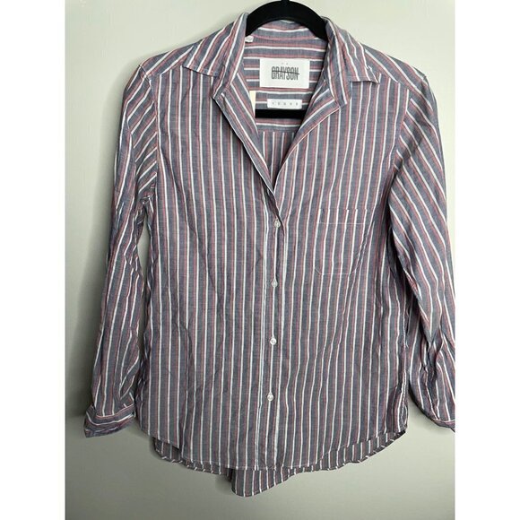Anthropologie Grayson the Hero Button Up Striped Shirt Size XS NWT - Picture 5 of 7